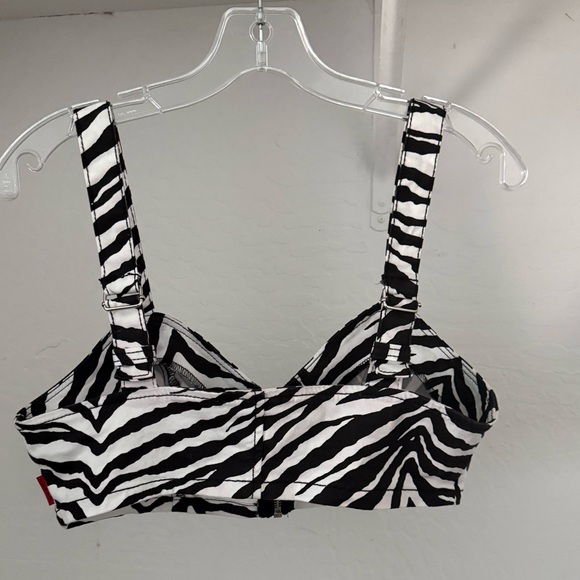 Tripp NYC Daang Goodman Zebra Striped Cotton Bra Top - Picture 5 of 7